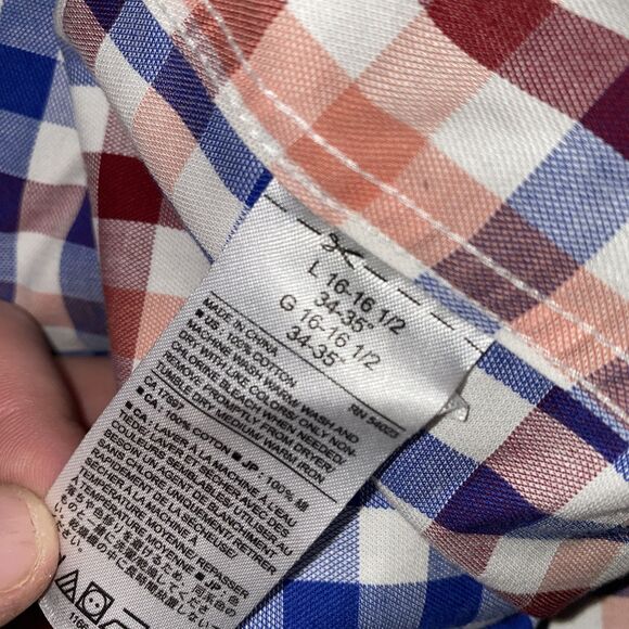 Banana Republic Mens Large Long Sleeve Non-Iron Standard Fit Dress Shirt Checker - Picture 5 of 5